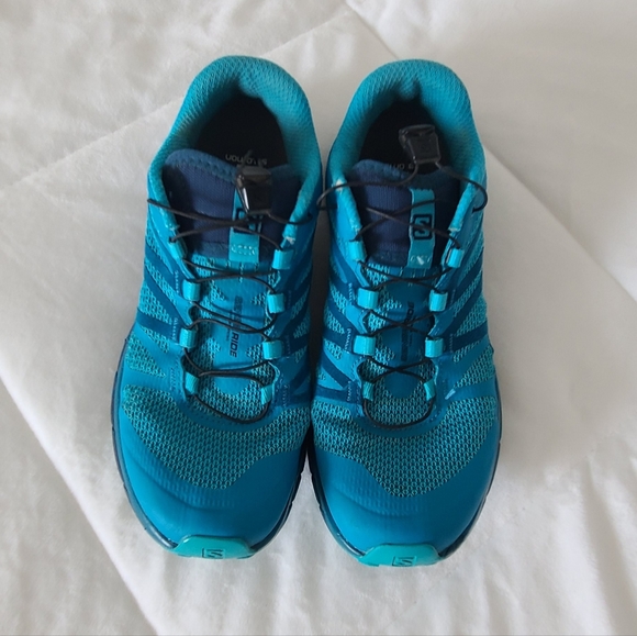 SOLD. Salomon "Sense Ride Vibe" in "Bluebird" Teal Trail Runners - Picture 2 of 10